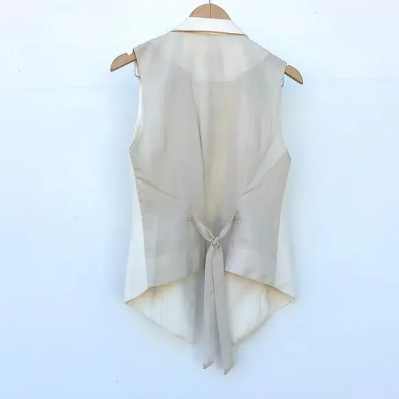 Mason Tailored White Ivory Vest Waistcoat 6 Sleeveless Quiet Luxury Menswear - Picture 4 of 9